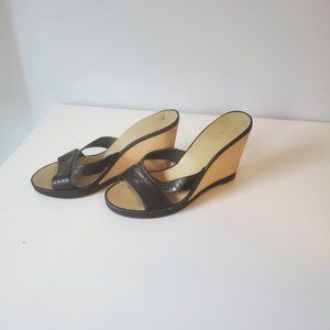 NINE WEST | Platform wedge with wooden heel